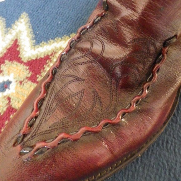 LIKE NEW very little wear on sole Men's Dan Post maroon western boots size 9D - Picture 3 of 8
